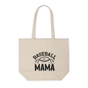Baseball Mama Custom Canvas Tote Bag